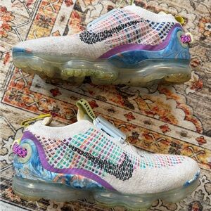 Nike Kids Multicolor Knit Slip-On Sneakers - Cream, Purple, Blue, Yellow